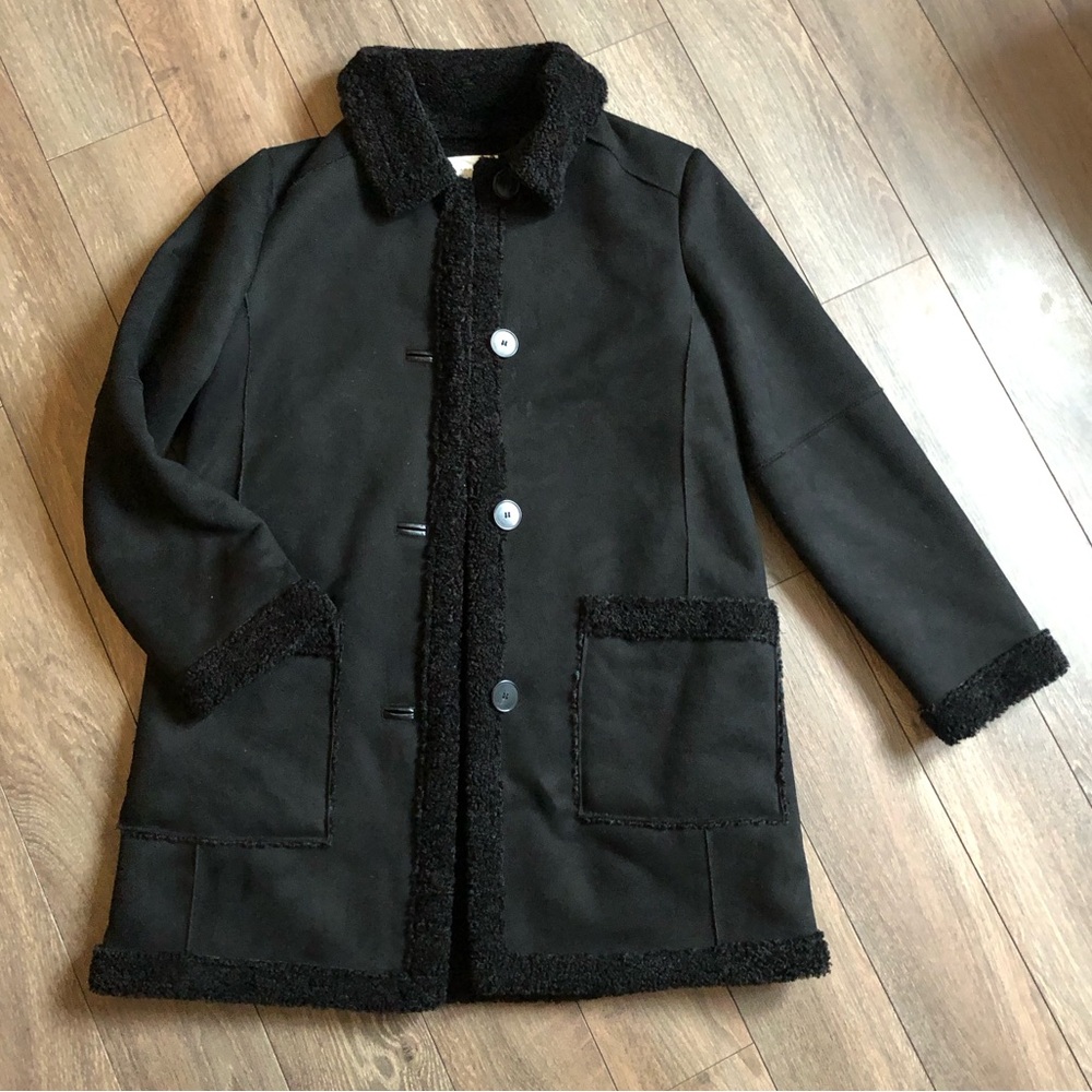 LAST PRICE⭐️Like⭐️NEW⭐️ZARA Faux Suede Shearling Lined W Cuffs & Collar •Small